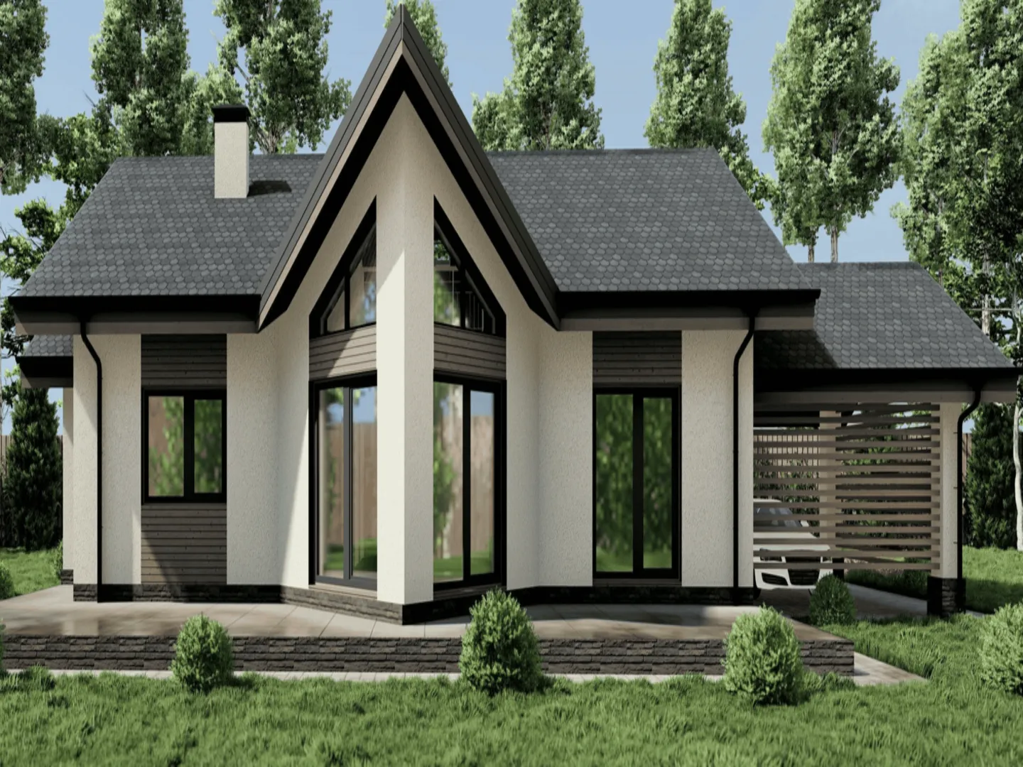 Проект двухэтажного дома из газобетона площадью 99 кв.м.