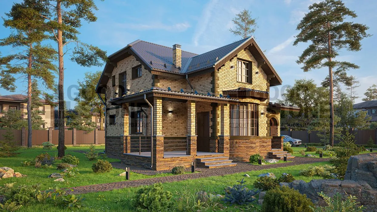 Проект двухэтажного дома из газобетона площадью 160 кв.м.