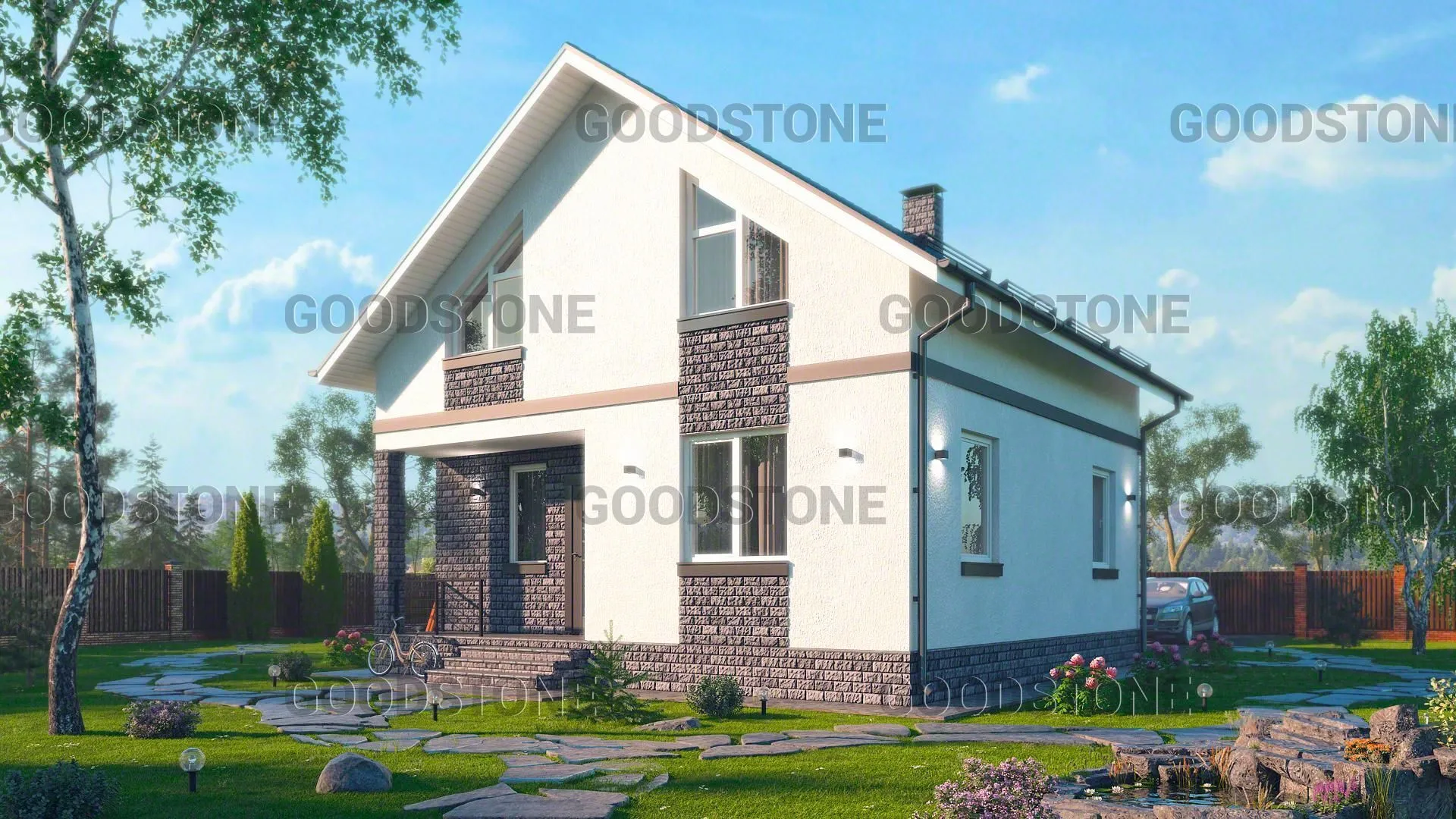 Проект двухэтажного дома из газобетона площадью 126 кв.м.
