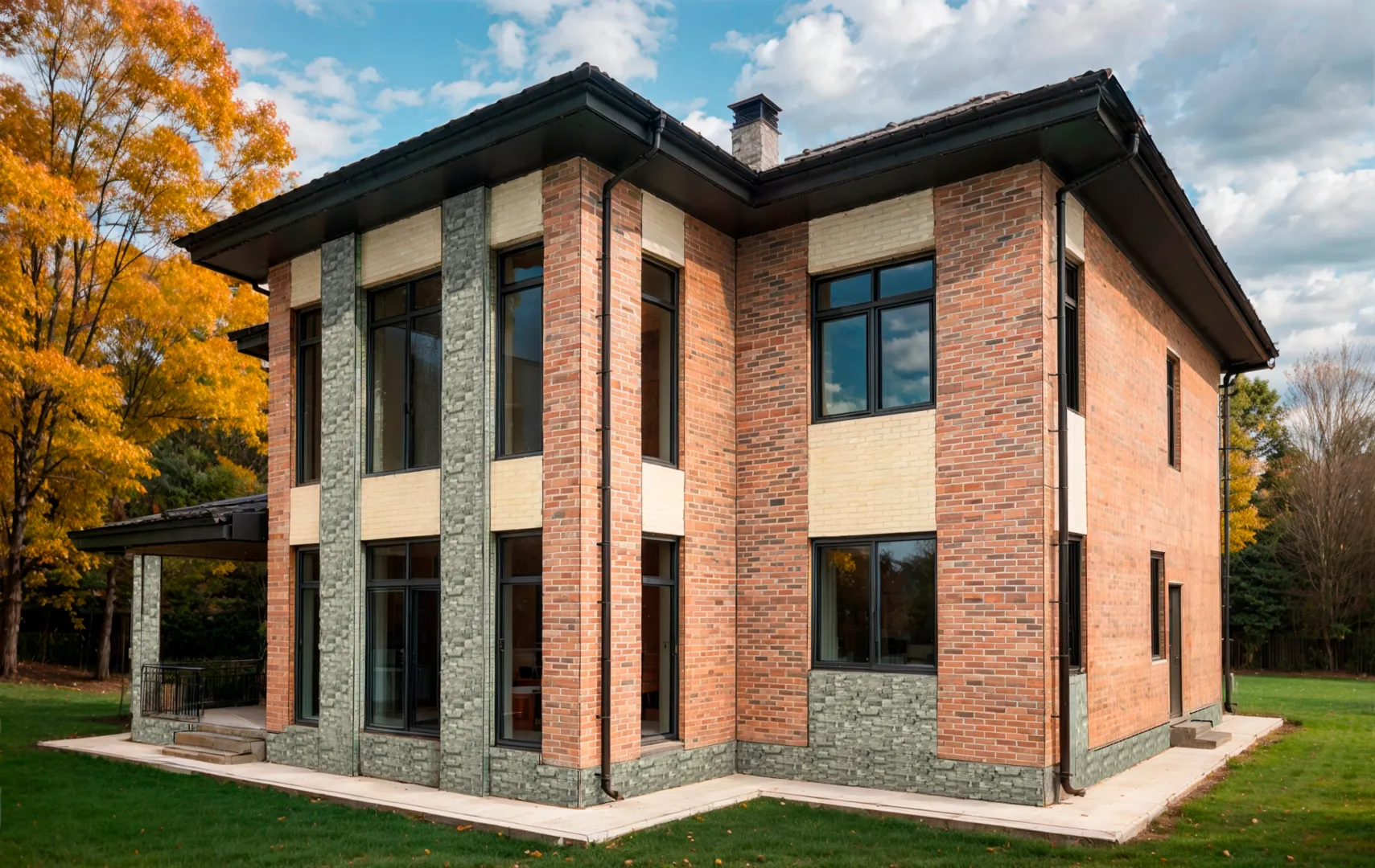 Проект трёхэтажного дома из газобетона с террасой, площадью 421 кв.м.