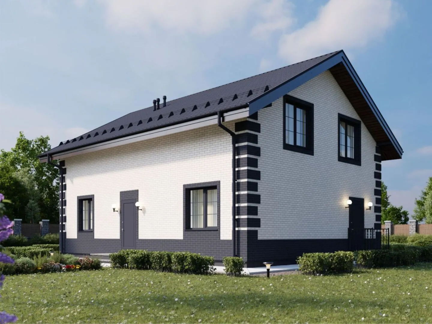 Проект двухэтажного дома из газобетона площадью 155 кв.м.