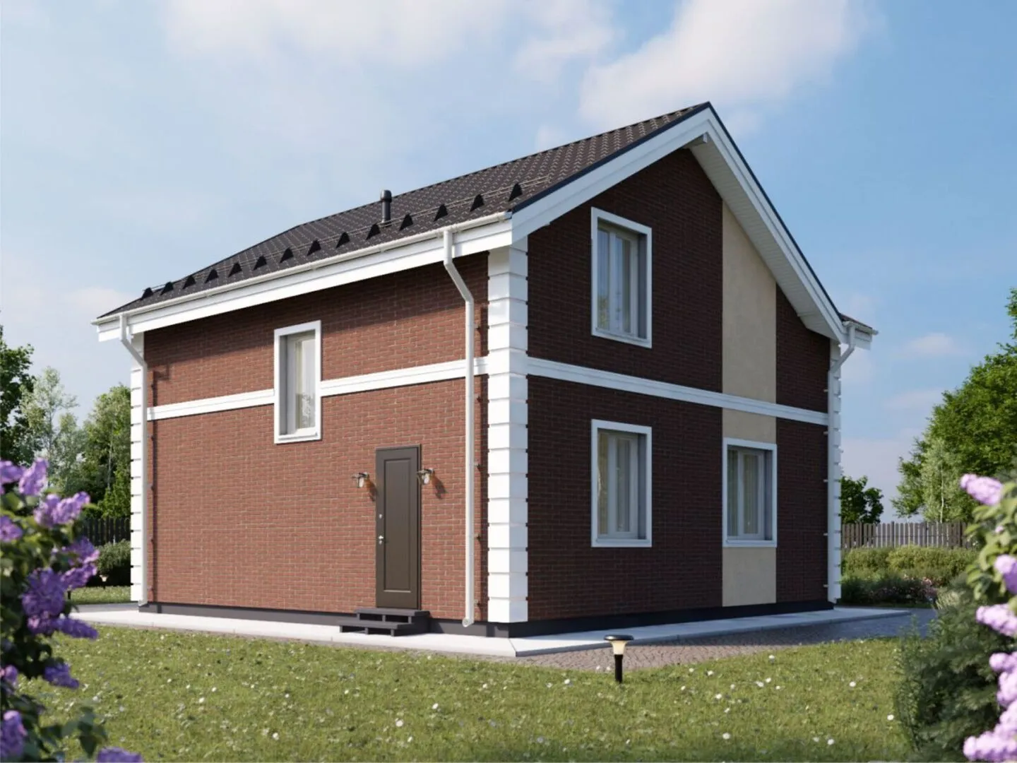 Проект двухэтажного дома из газобетона площадью 105 кв.м.