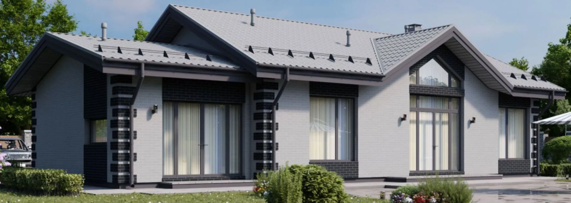 Проект одноэтажного дома из газобетона площадью 106 кв.м.